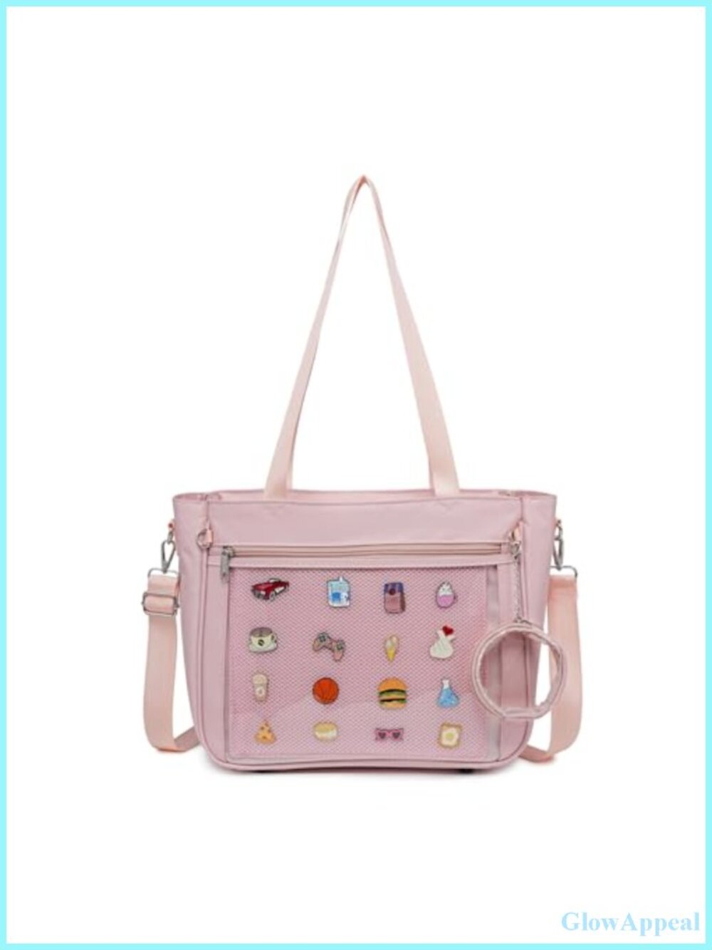 Kawaii Canvas Ita Bag Pin Display Crossbody Tote Satchel Purse